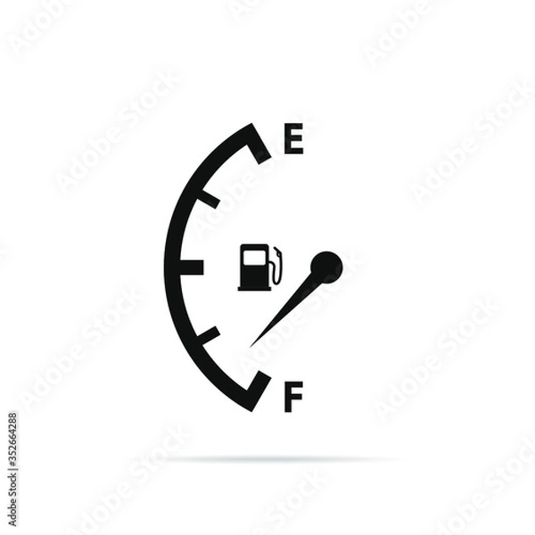 Obraz Low fuel sign isolated. Vector illustration