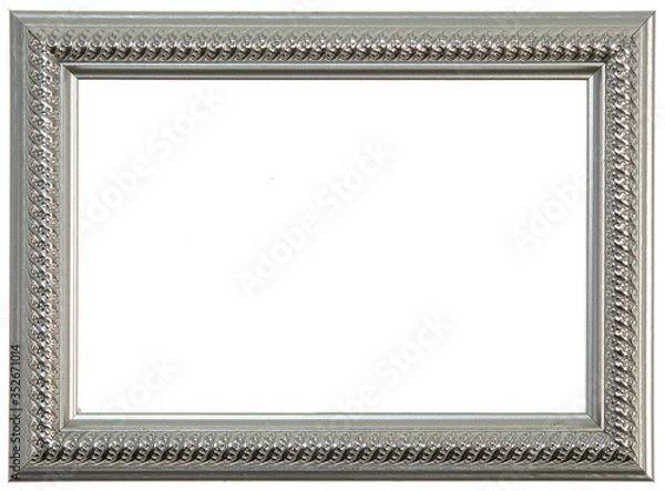 Fototapeta Silver photo frame highlighted on a white background
