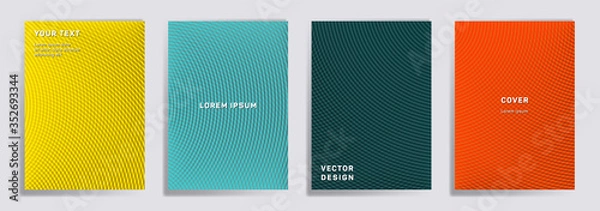 Fototapeta Semicircle lines halftone grid covers vector set.