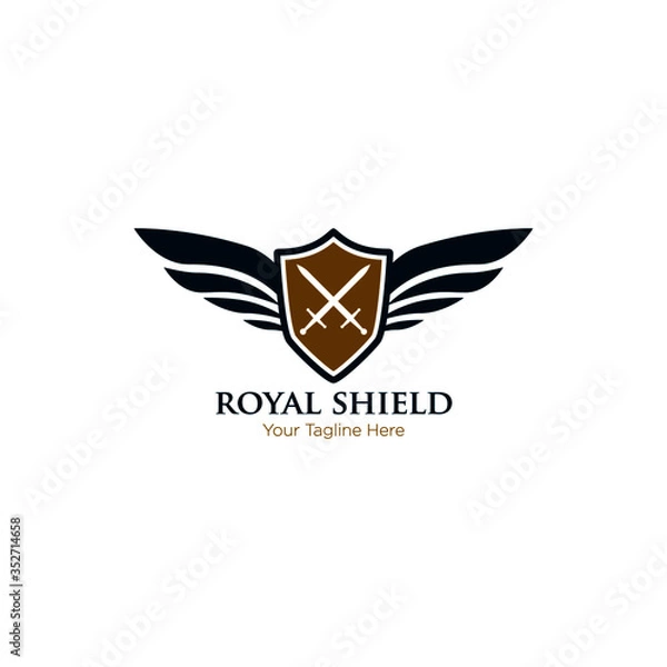 Fototapeta Elegant Shield logo designs concept vector, Guardian symbol, Shield and Sword logo template