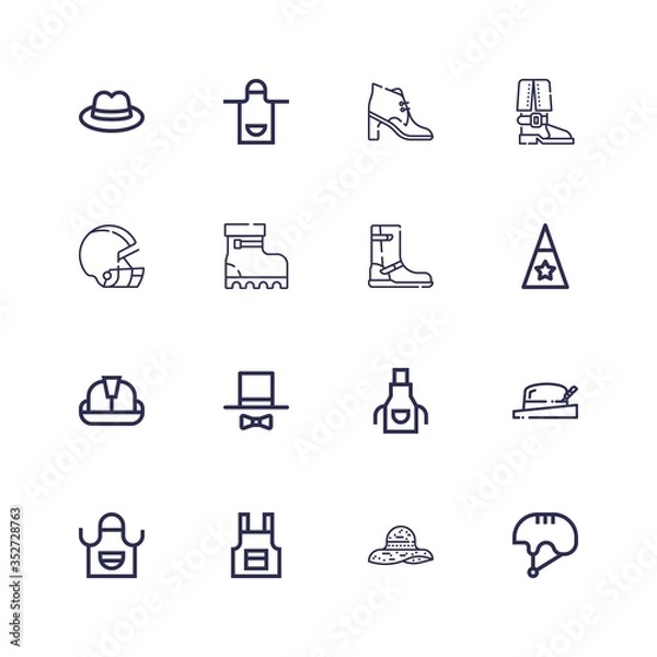 Fototapeta Editable 16 protective icons for web and mobile