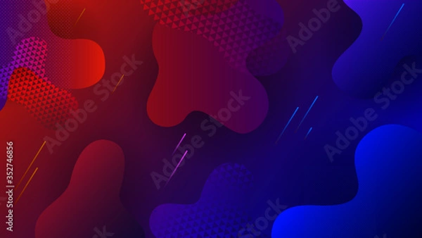 Fototapeta Blue  and orange modern abstract minimal geometric blur background. Modern concept for graphic and backround Cool and Trendy shape gradient 