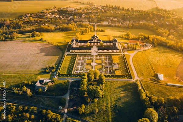 Fototapeta Kuks Hospital is a former care institute for military veterans in Kuks in the Trutnov district, operated between 1744 and 1938. It was the most generous institute of its kind in late Baroque Bohemia.