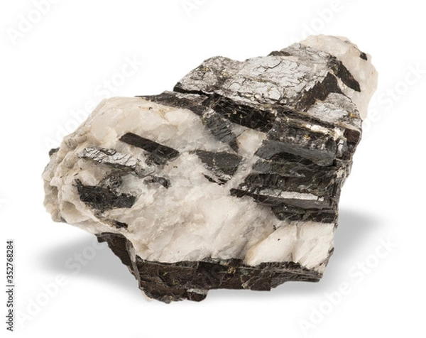 Obraz .Mineral wolframite on white background