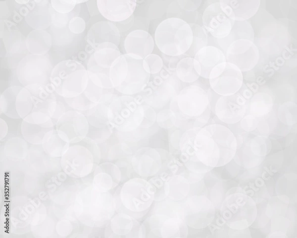 Fototapeta White bokeh background. Blur background. White bubbles.