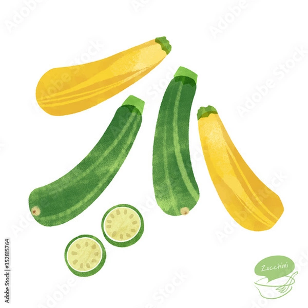 Fototapeta ズッキーニのイラスト