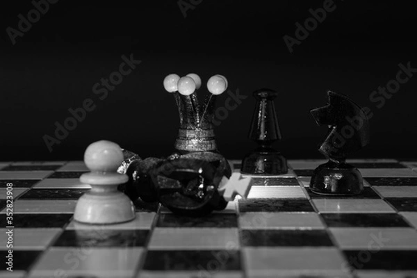 Obraz black chess pieces