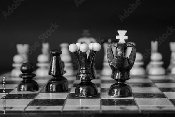 Obraz black chess pieces