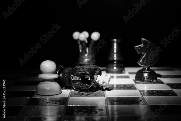 Obraz black chess pieces