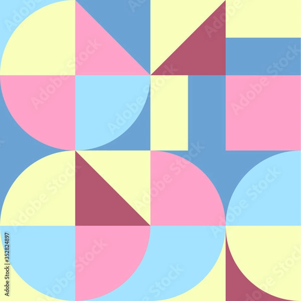 Fototapeta Abstract geometric minimalistic artwork poster. Retro design vector pettern.