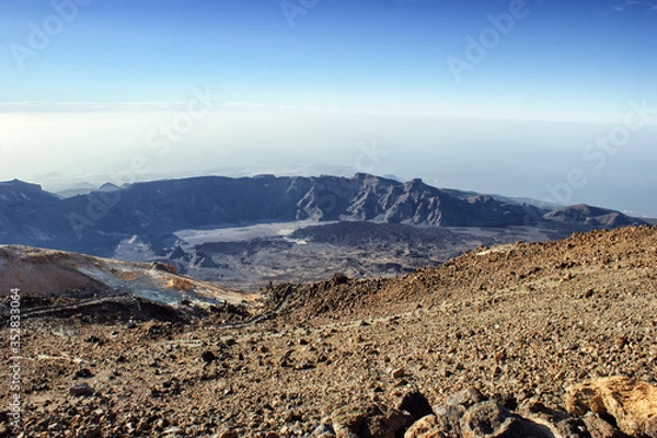 Fototapeta Landscape of the ancient Caldera of the Teide volcano.