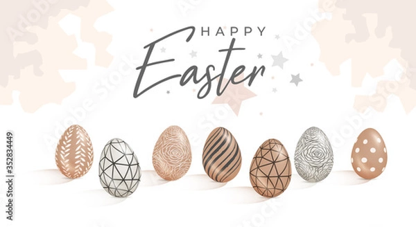 Obraz Happy Easter post card with Easter eggs