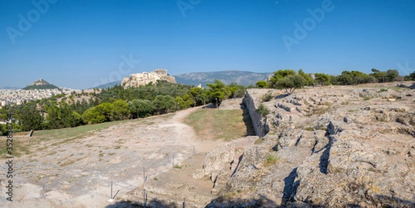 Obraz View of Acropolis hill from pnyx in Athens