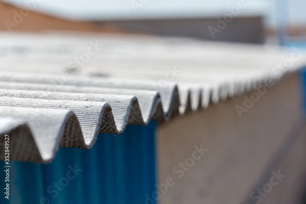 Obraz Image of asbestos roof, environmentally friendly material.