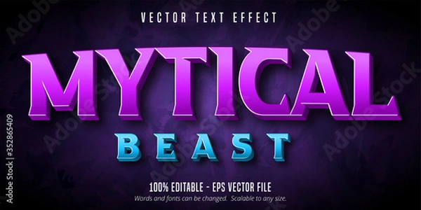 Fototapeta Mytical beast text, 3d editable text effect