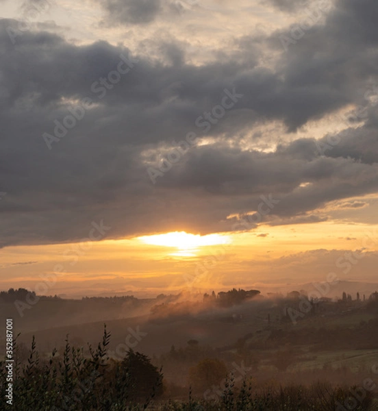 Obraz sunset over the mountains