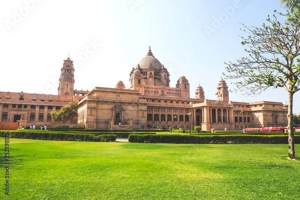 Fototapeta Umaid Bhawan Palace at Jodhpur Rajasthan, India. This is the one of the world's largest private residences.