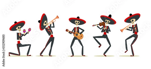 Obraz Day of the Dead Traditional Mexican Halloween Dia De Los Muertos.