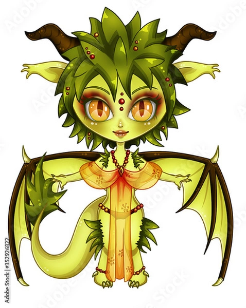 Obraz Chibi Yellow Dragon