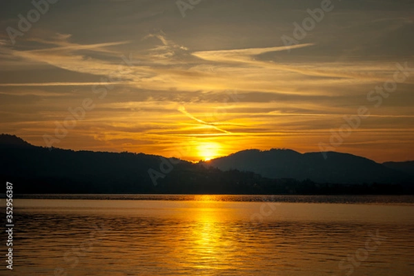 Obraz sunset over the river