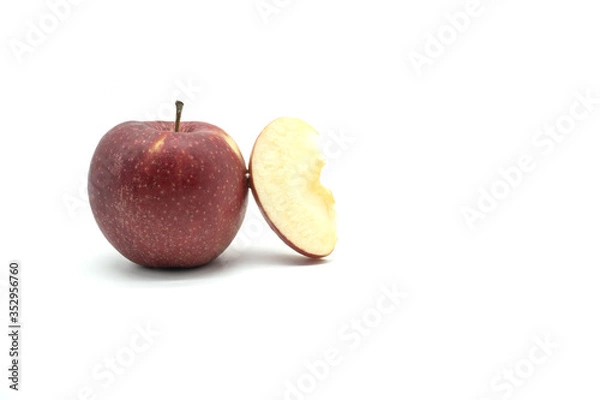 Obraz 
half red apple on a white background