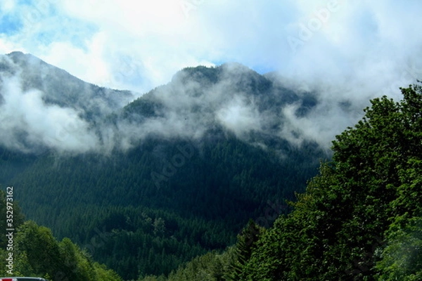 Fototapeta mountain landscape with clouds