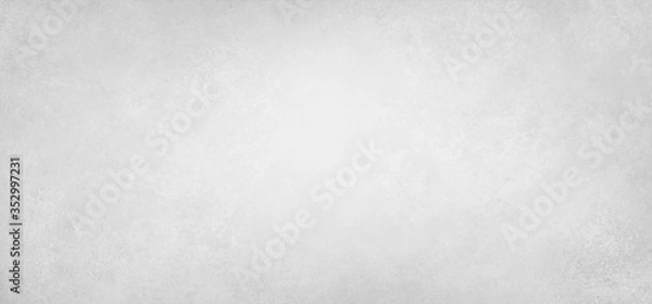 Fototapeta White background paper with gray texture in old vintage or antique textured design, elegant solid plain white background with faint marbled sponge grunge pattern