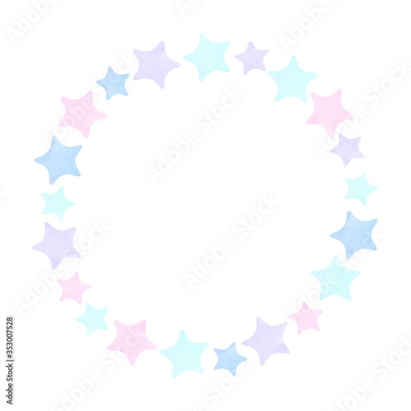 Obraz パステルカラー星のフレーム