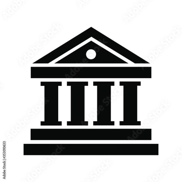Fototapeta Bank icon set in trendy flat style isolated on white background. Bank symbol for your web site design, logo, app, UI. Vector illustration, EPS10