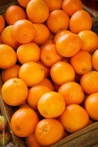 Fototapeta Navel Oranges in a crate
