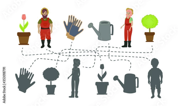 Obraz Educational game for children "Find the shadow»