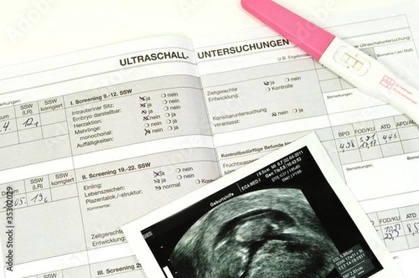 Obraz Mother Pass z tekstem ultradźwiękowym i ciąży