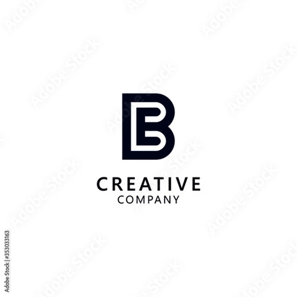 Fototapeta Creative E and B Letter Combination Logo