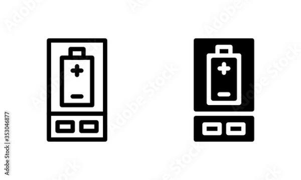 Fototapeta Power Bank Recharge Battery Condition Icon, Logo, Vector