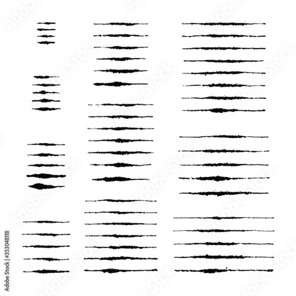 Obraz Vector set of fifty seven hand created ink puddled art brushes. Easy to use. There are all of them on brushes panel. Clipping paths included.