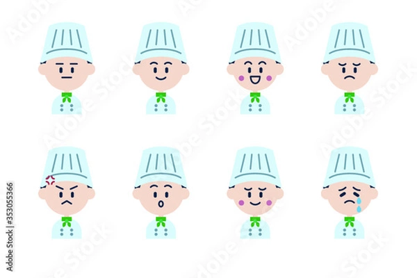 Fototapeta 男性コックさんのアイコンセット