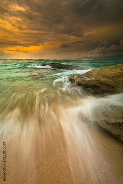 Fototapeta sunset on the beach