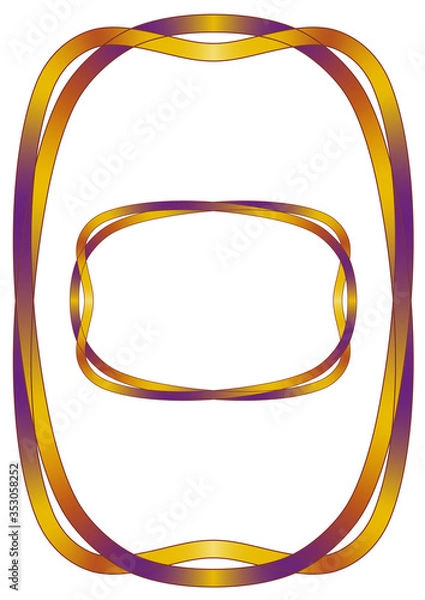 Obraz 柔らかな飾り罫（ゴールド）