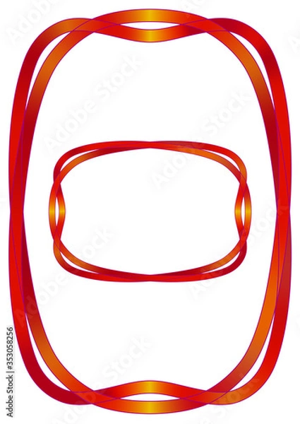 Obraz 柔らかな飾り罫（赤）