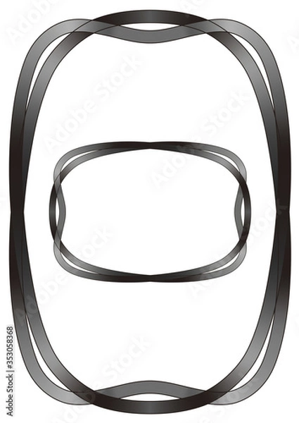 Fototapeta 柔らかな飾り罫（黒）