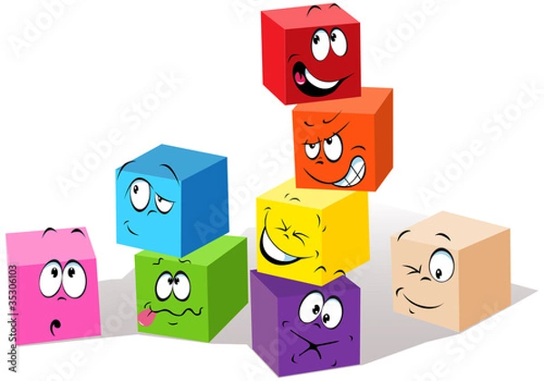 Fototapeta colorful childish cubes