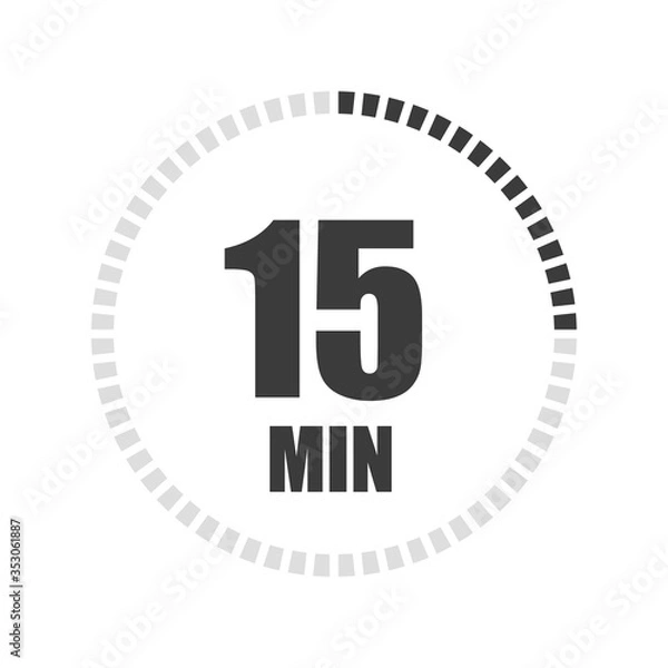 Fototapeta Timer sign 15 min. Vector