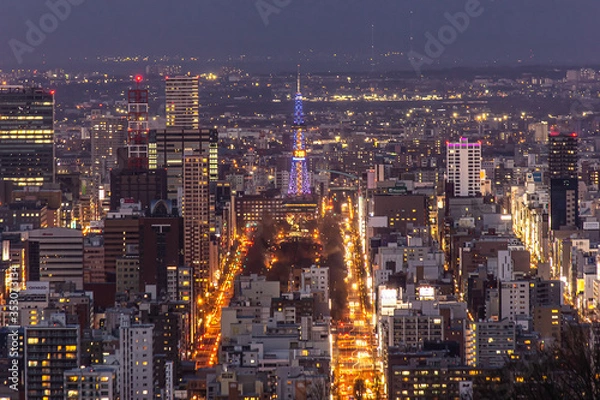Fototapeta 大倉山から見る札幌市夜景