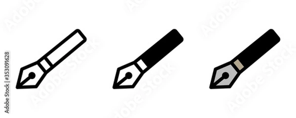 Fototapeta 万年筆のアイコンのセット／ビジネス／イラスト