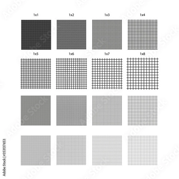 Obraz A sheet in a cage, aligned set. Strict geometric pattern, seamless ornament.