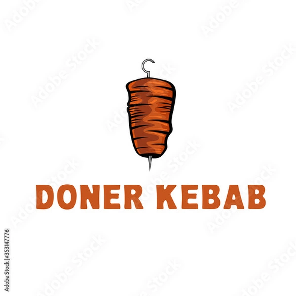 Obraz template icon logo for doner kebab -vector illustration