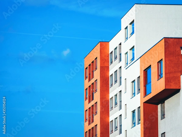 Obraz Apartment residential house building complex real estate copy space_4x3