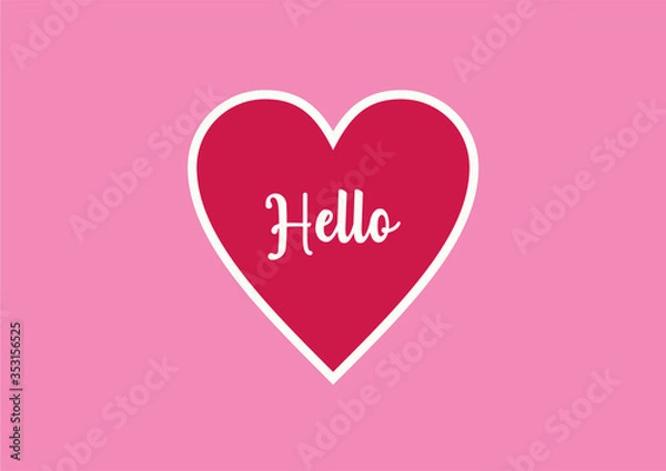 Fototapeta Hello. Lettering for banner, poster and sticker concept with text Hello.Calligraphic simple logo. Vector Illustration