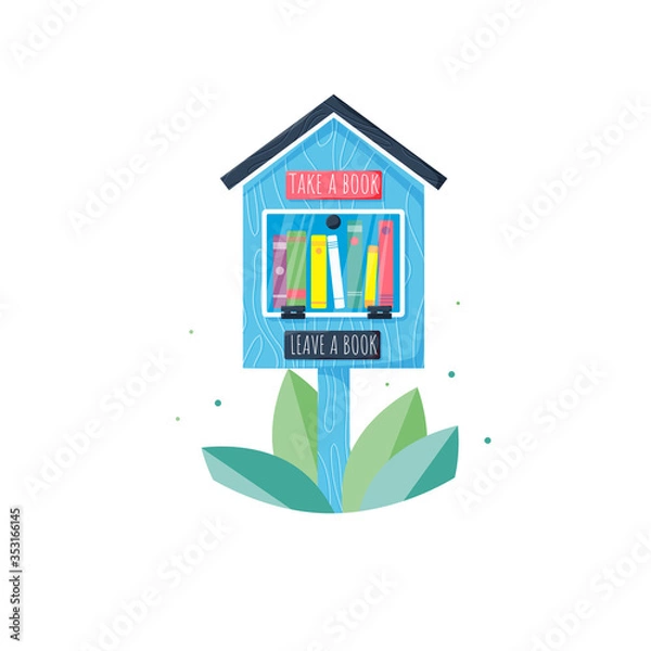 Obraz Free books library wooden house