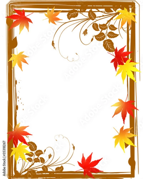 Fototapeta 紅葉とフレーム